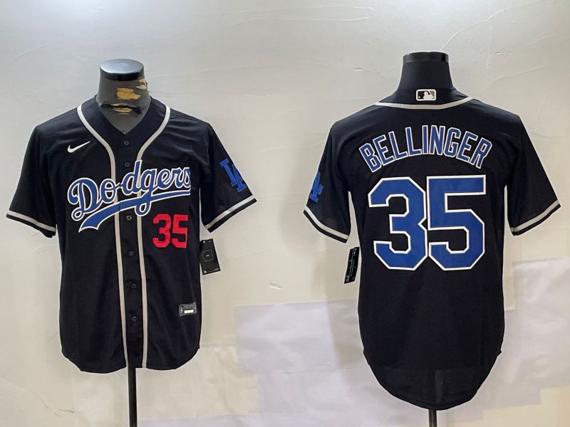 Men Los Angeles Dodgers #35 Bellinger Black Game 2024 Nike MLB Jersey style 1120
